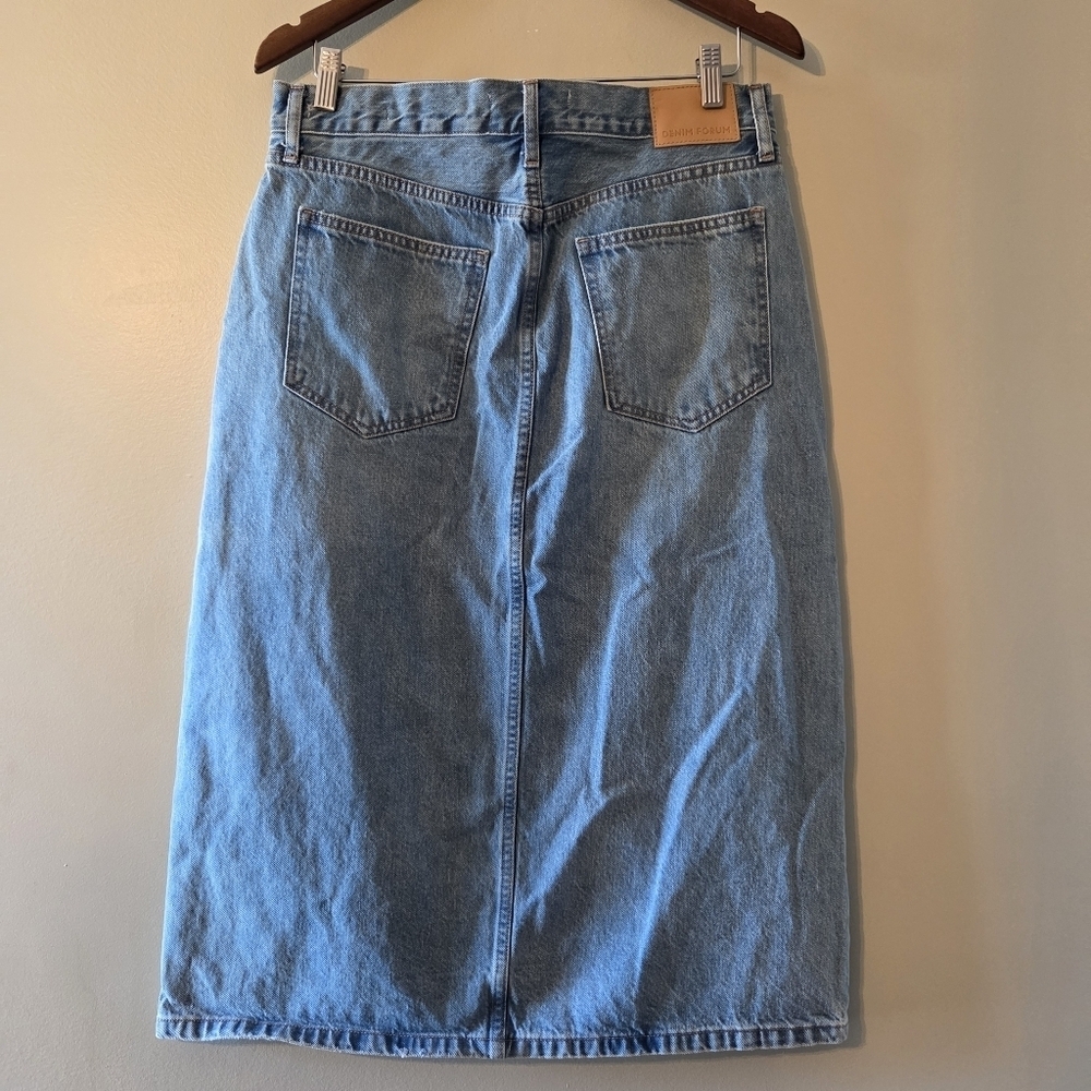 Aritzia Denim Forum The '90s Halle Midi Pockets Jean Women's Denim Skirt Size 31 - Picture 12 of 16